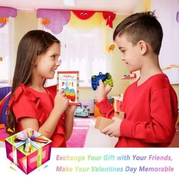 Kids Valentines Day Cards with Fidget Keychains Set