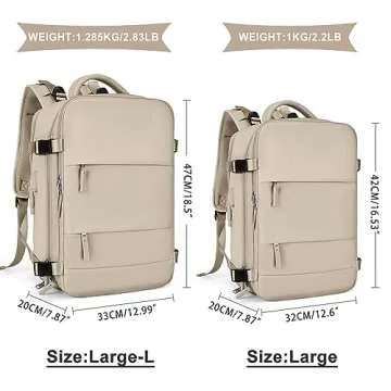 coowoz Large Travel Backpack - Stylish & Functional for All