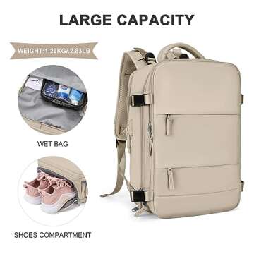 coowoz Large Travel Backpack - Stylish & Functional for All