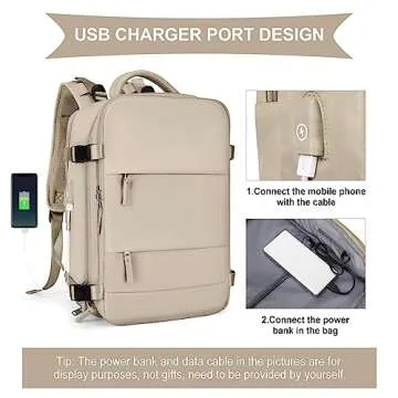 coowoz Large Travel Backpack - Stylish & Functional for All