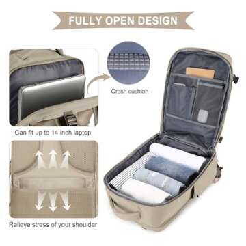 coowoz Large Travel Backpack - Stylish & Functional for All