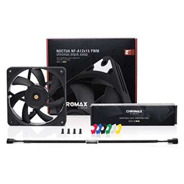 Noctua NF-A12x15 PWM chromax.Black.swap, Premium Quiet Slim Fan, 4-Pin (120x15mm, Black)