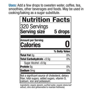 Nature's Way Organic Stevia Liquid Sweetener Without Bitterness