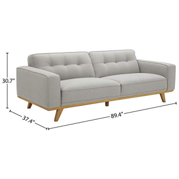 Rivet Bigelow Modern Sofa Couch with Wood Base - Stylish Comfort