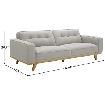 Rivet Bigelow Modern Sofa Couch with Wood Base - Stylish Comfort