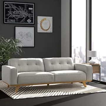 Rivet Bigelow Modern Sofa Couch with Wood Base - Stylish Comfort