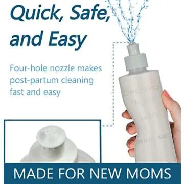 Perineal Lavette Irrigation Bottle for Postpartum Care - After-Birth Essentials for Mom to Soothe and Clean Perineal Area - Premium Portable Bidet for Women - 8OZ (Pack of 2)