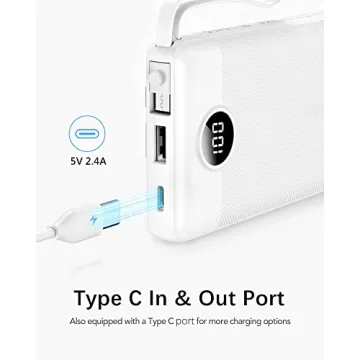 VRURC Portable Charger 10000mAh with Built-in Cables