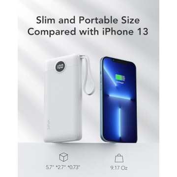 VRURC Portable Charger 10000mAh with Built-in Cables