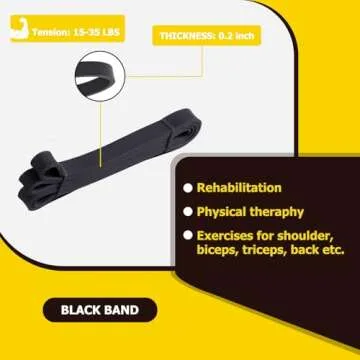 Pull Up Bands, Resistance Bands, Pull Up Assistance Band Resistance Exercise Bands for Men & Women Working Out, Body Stretching, Physical Therapy, Muscle Training - Black