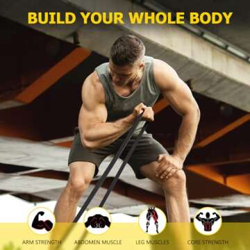 Pull Up Bands, Resistance Bands, Pull Up Assistance Band Resistance Exercise Bands for Men & Women Working Out, Body Stretching, Physical Therapy, Muscle Training - Black