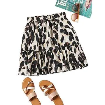 SheIn Women's Leopard Print Ruffle Hem Skirt for All Occasions