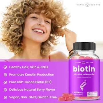 NutraChamps Biotin Gummies 10,000 mcg for Healthy Beauty