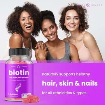NutraChamps Biotin Gummies 10,000 mcg for Healthy Beauty