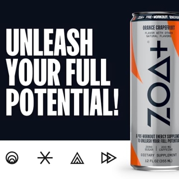 ZOA+ Pre-Workout Energy Drink - Zero Sugar, NSF Certified