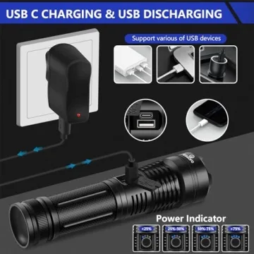 High Lumens Rechargeable LED Flashlight - Esgofo