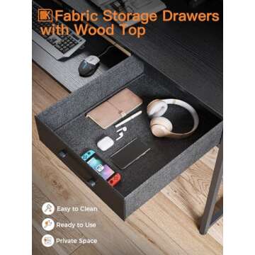 Ergonomic ODK Computer Desk with Storage & Keyboard Tray