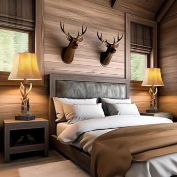 BOWOBO Rustic Antler Table Lamps Set with USB Ports