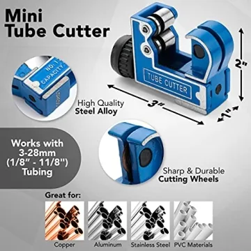 Loreso Mini Tube Cutter for Copper Brass Aluminum Pipes