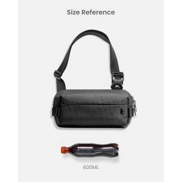 tomtoc Compact EDC X-Pac Sling Bag, Minimalist Chest Shoulder Sling Crossbody Daypack for Men and Women, Water-resistant Lightweight Everyday Carry Casual Pack for Tactical, Travel, Work, Sport