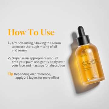 NACIFIC Fresh Herb Origin Facial Serum 1.69fl.oz 50ml Essence with Vitamin B, Vitamin C and botanical oil Essence Radiance Skin's moisture barrier Korean skincare for All skin types Christmas gift