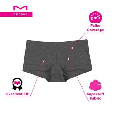 Maidenform Women's Stretch Cotton Boyshort Panties 3-Pack