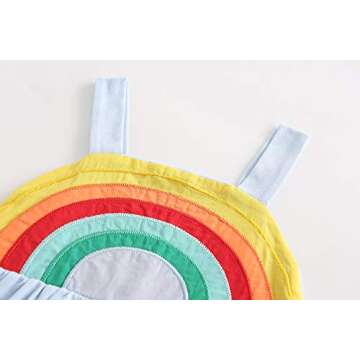 Frogwill Toddler Girls Fifties Summer Dress Blue Rainbow 2-7Y (5T, Purple)