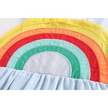 Frogwill Toddler Girls Fifties Summer Dress Blue Rainbow 2-7Y (5T, Purple)