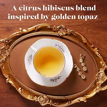 The Republic of Tea - Young Lady Danbury Topaz Citrus Herbal Tea, 36 Tea Bags, Caffeine-Free Hibiscus Tea Inspired by Queen Charlotte: A Bridgerton Story