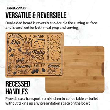 Farberware Reversible Bamboo Charcuterie Board 11x14