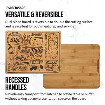 Farberware Reversible Bamboo Charcuterie Board 11x14