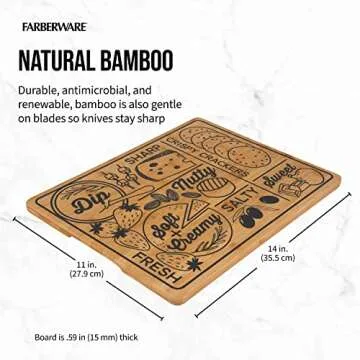 Farberware Reversible Bamboo Charcuterie Board 11x14