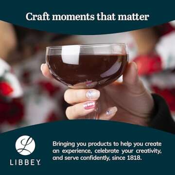 Libbey Capone Coupe Cocktail Glasses, Vintage Style, Diamond Cut Coupe Martini Glasses Set of 4, Traditional Cocktail Glass Set, Champagne Glasses