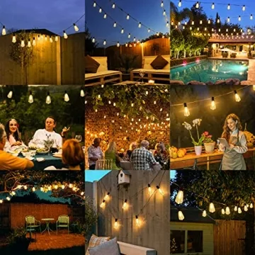 Brightever LED Outdoor String Lights 100FT - Vintage Style Ambiance!