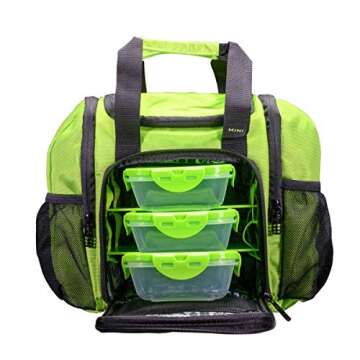 6 Pack Fitness Mini Innovator 3 Meal System in Lime/Black