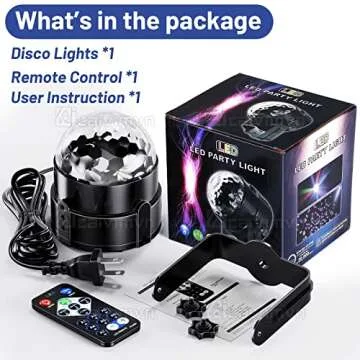 Disco Ball, Disco Ball Light caivimvn Sound Activated Party Lights with Remote Control Dj Lights, 7 Color Modes Disco Light for Home Room Dance Parties Birthday DJ Bar Pub Club Karaoke Xmas Wedding