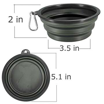 Comsun Collapsible Dog Bowls, 2-Pack Foldable Expandable Cup Dish for Pet Cat Hiking Food Water Feed...