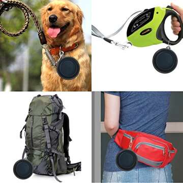 Comsun Collapsible Dog Bowls, 2-Pack Foldable Expandable Cup Dish for Pet Cat Hiking Food Water Feeding Dog Travel Bowl