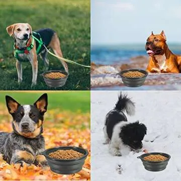 Comsun Collapsible Dog Bowls, 2-Pack Foldable Expandable Cup Dish for Pet Cat Hiking Food Water Feeding Dog Travel Bowl