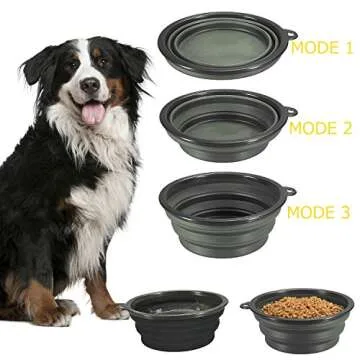 Comsun Collapsible Dog Bowls, 2-Pack Foldable Expandable Cup Dish for Pet Cat Hiking Food Water Feeding Dog Travel Bowl