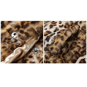 Bellivera Faux Fur Jacket Coat Womens Leopard Jacket Long Sleeve Winter Warm Fluffy Parka Overcoat Outwear Tops 18125 Leopard M