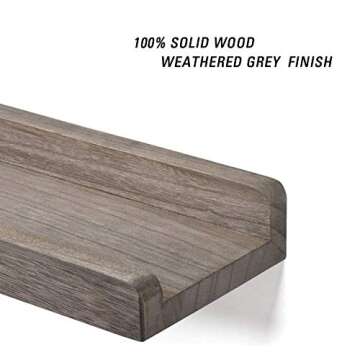 Keebofly Hanging Wall Mounted Jewelry Organizer with Rustic Wood Jewelry Holder Display for Necklaces Bracelet Earrings Ring Set of 2 Weathered Grey,[Patented]