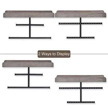 Keebofly Hanging Wall Mounted Jewelry Organizer with Rustic Wood Jewelry Holder Display for Necklaces Bracelet Earrings Ring Set of 2 Weathered Grey,[Patented]