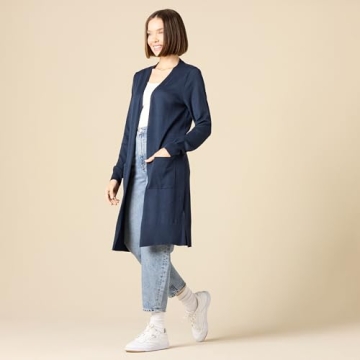 Stylish Women's Lightweight Cardigan Sweater in Navy