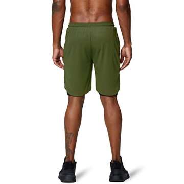Pinkbomb Men’s 2 in 1 Running Shorts with Phone Pocket