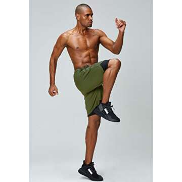 Pinkbomb Men’s 2 in 1 Running Shorts with Phone Pocket