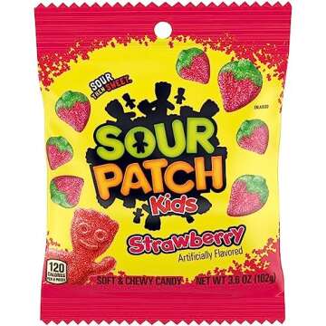 Delicious Strawberry Sour Patch Peg Bag - Perfect for Sharing & Snacking!
