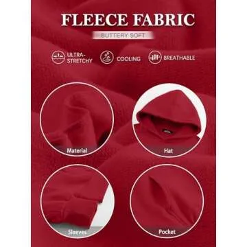 Trendy Queen Womens Oversized Hoodies Fleece Sweatshirts Long Sleeve Sweaters Pullover Fall Outfits Winter Clothes Fiery Red L