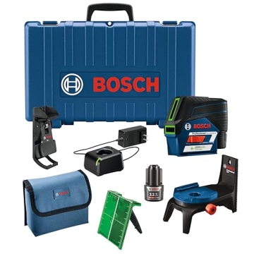 Bosch Green Beam Laser Level with Remote Control & Accessories