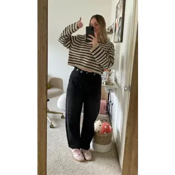 Stylish Barrel Horseshoe Jeans for Women with Pockets